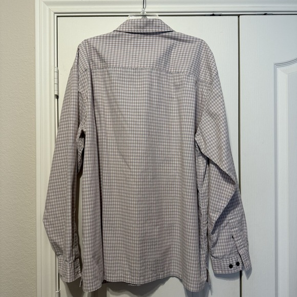 Patagonia Shirt XXLarge Blue Peach Gingham Organic Cotton Long Sleeve Button Up - Picture 3 of 6